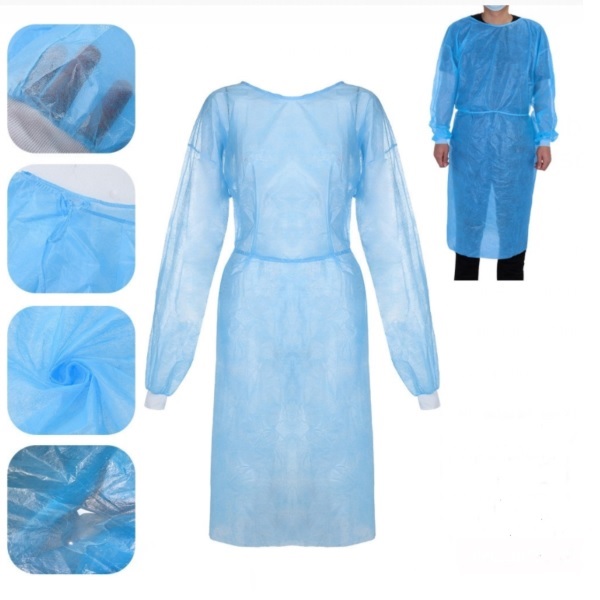 Read more about the article Disposable non woven blue yellow isolation gown
